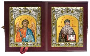 Складень Ангел Хранитель и Максим Грек