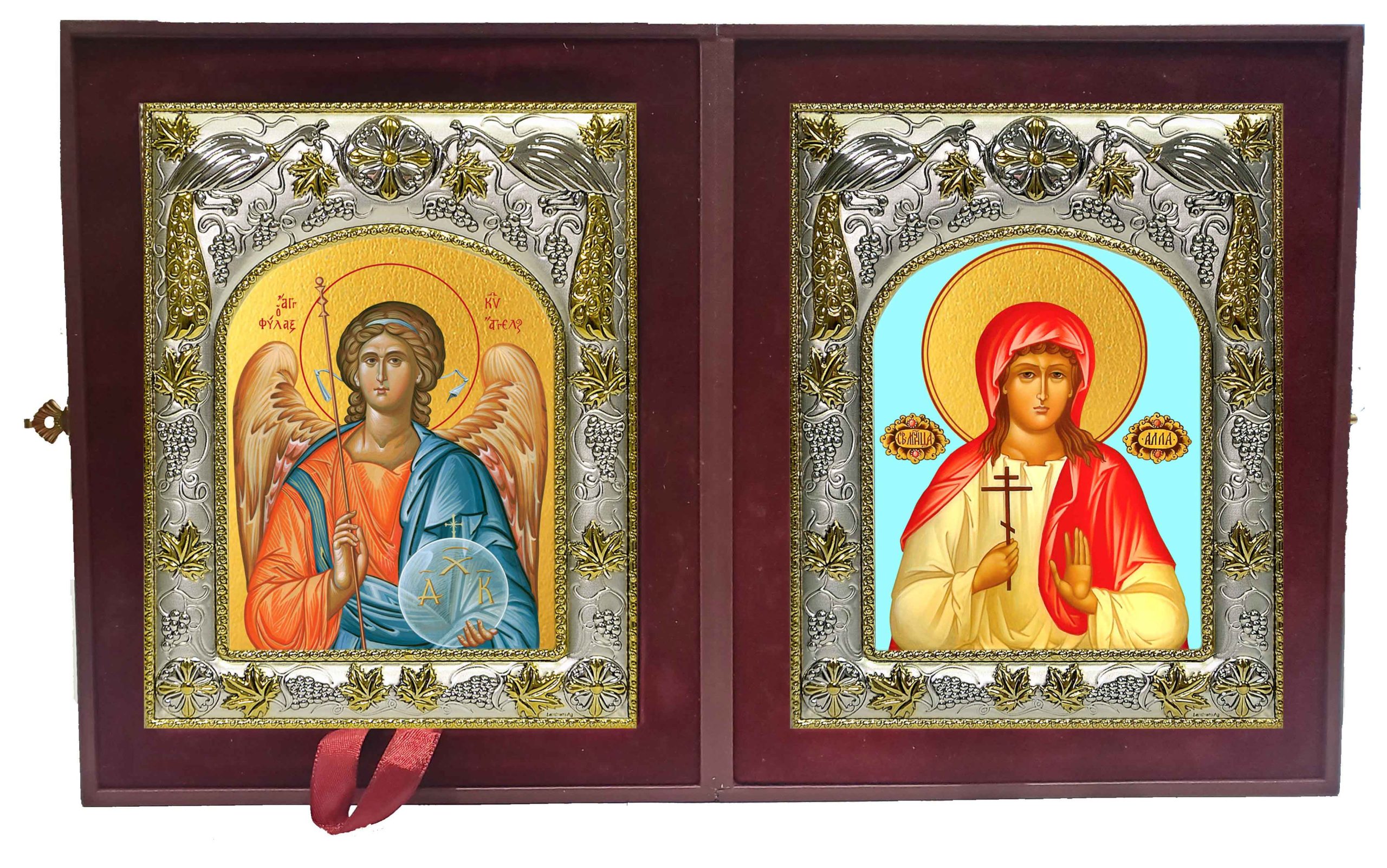Складень Ангел Хранитель и Алла Готфская мученица