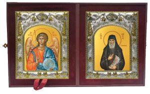 Складень Ангел Хранитель и Паисий Святогорец преподобный
