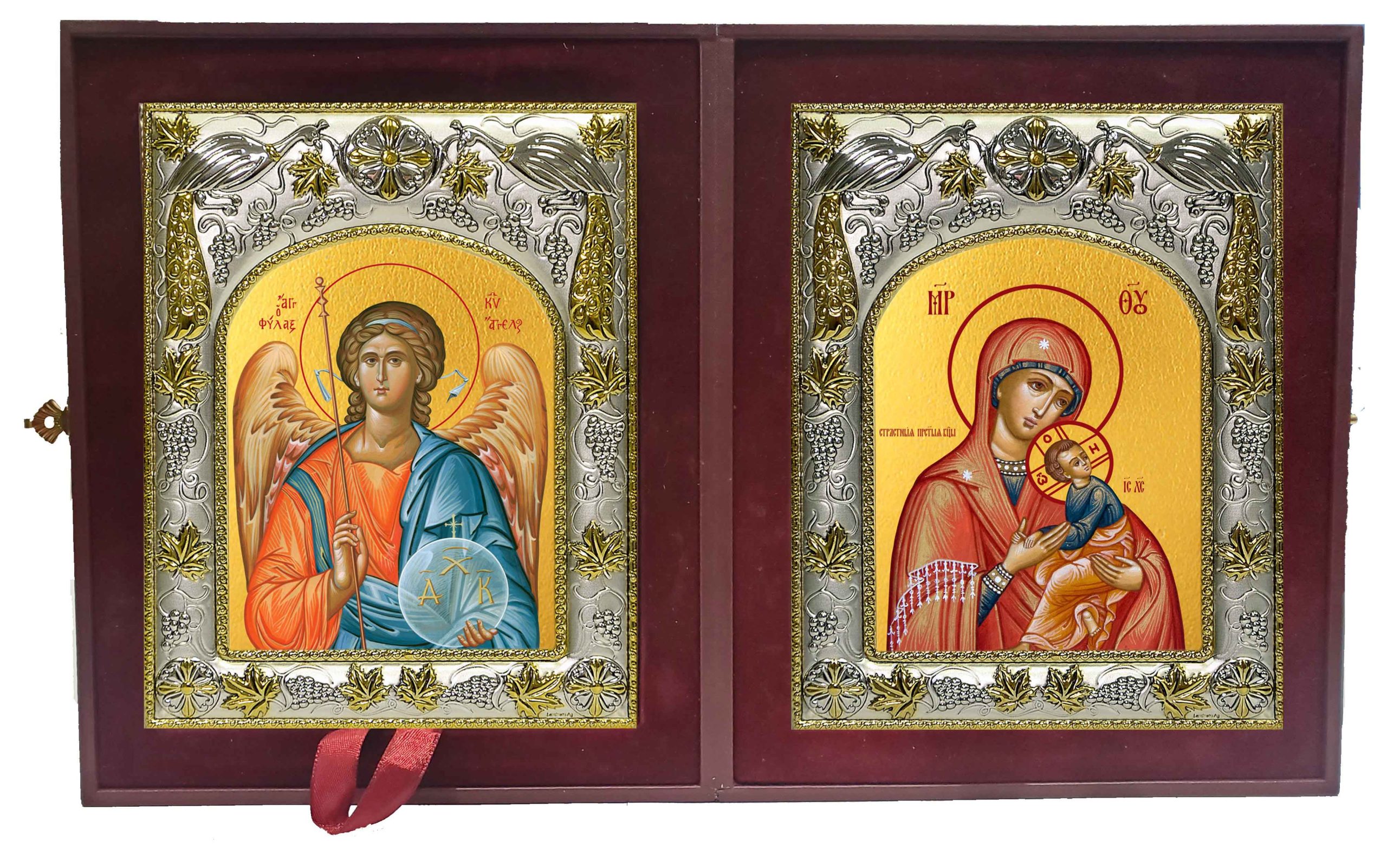 Складень Ангел Хранитель и Страстная икона Божией Матери