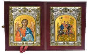 Складень Ангел Хранитель и Борис и Глеб благоверные князья-страстотерпцы
