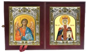 Складень Ангел Хранитель и Людмила мученица, княгиня Чешская