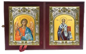 Складень Ангел Хранитель и Артемий (Артемон) епископ Селевкийский, Солунский святитель