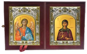 Складень Ангел Хранитель и Ирина Каппадокийская (Хрисоволанта), преподобная