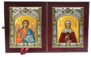 Складень Ангел Хранитель и Ксения Петербургская (Петербуржская) блаженная