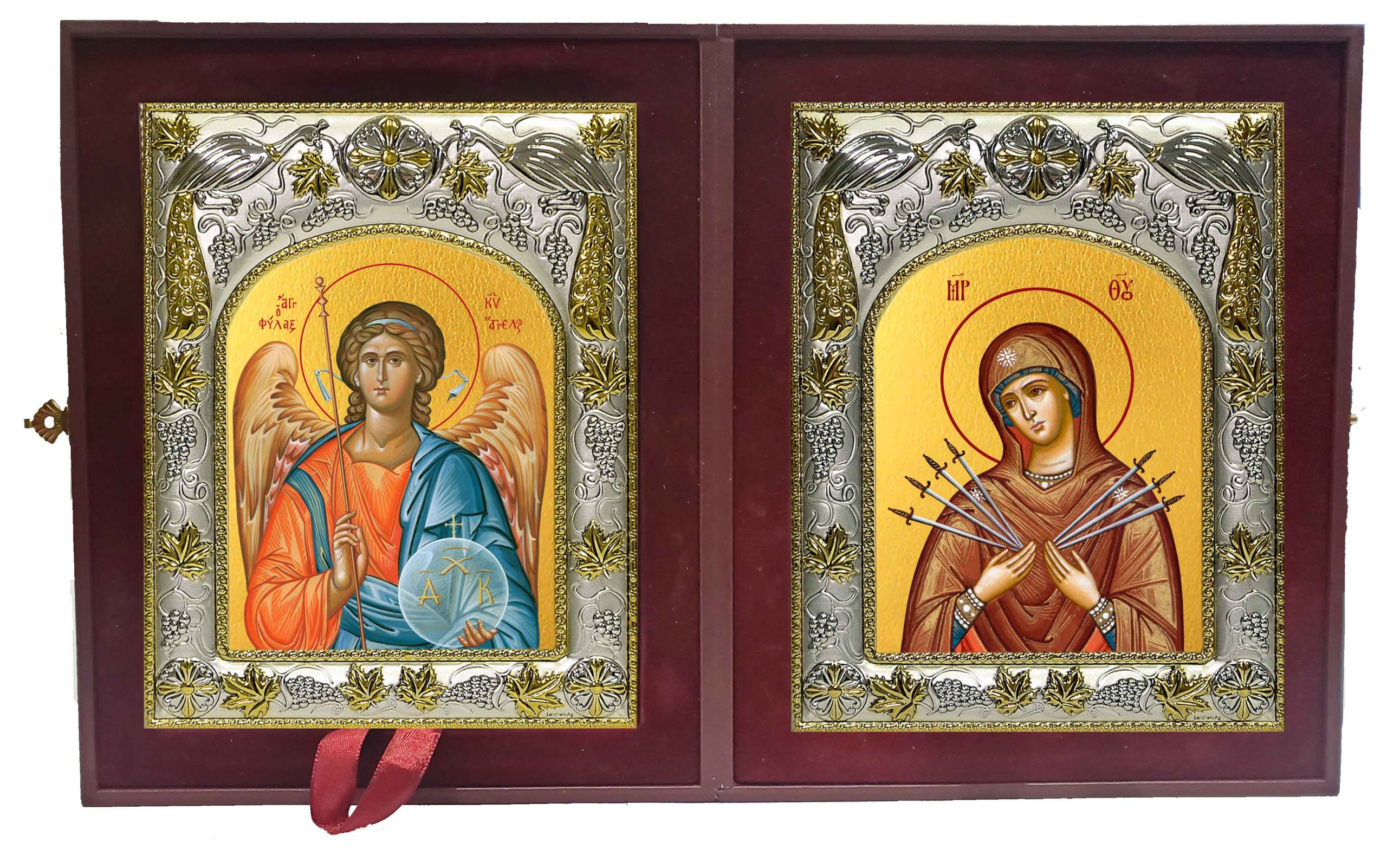 Складень Ангел Хранитель и Семистрельная икона Божией Матери