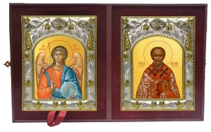 Складень Ангел Хранитель и Артемий (Артемон) епископ Селевкийский, Солунский святитель