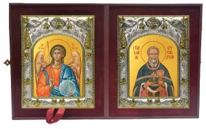Складень Ангел Хранитель и Иоанн (Иван) Кронштадский праведный, чудотворец