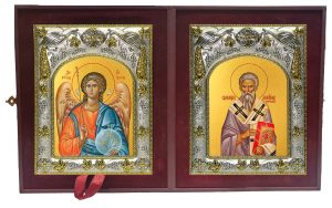 Складень Ангел Хранитель и Геннадий архиепископ Новгородский, святитель