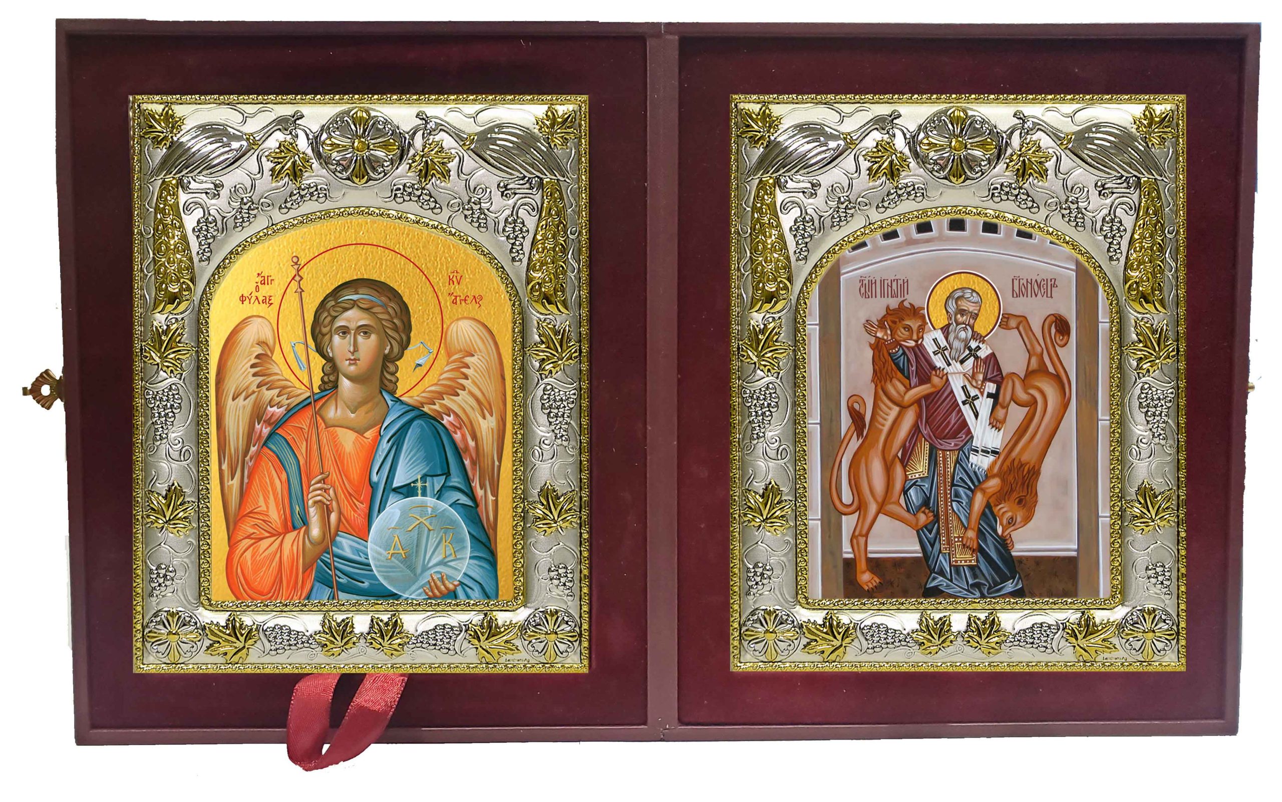 Складень Ангел Хранитель и Игнатий Богоносец Антиохийский, епископ, священномученик