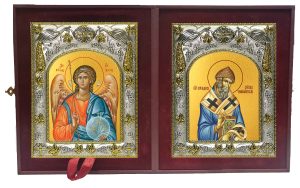 Складень Ангел Хранитель и Спиридон Тримифунтский святитель