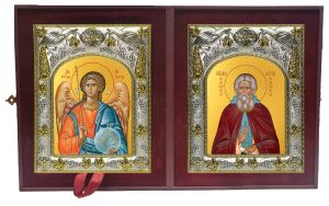 Складень Ангел Хранитель и Сергий (Сергей) Радонежский преподобный