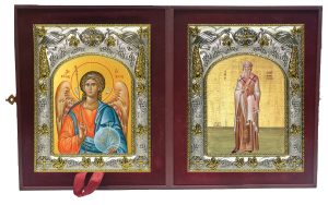 Складень Ангел Хранитель и Иерофей преподобный
