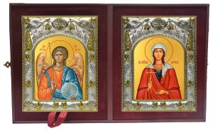 Складень Ангел Хранитель и Лариса Готфская мученица