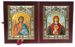 Складень Ангел Хранитель и Знамение, икона Божией Матери