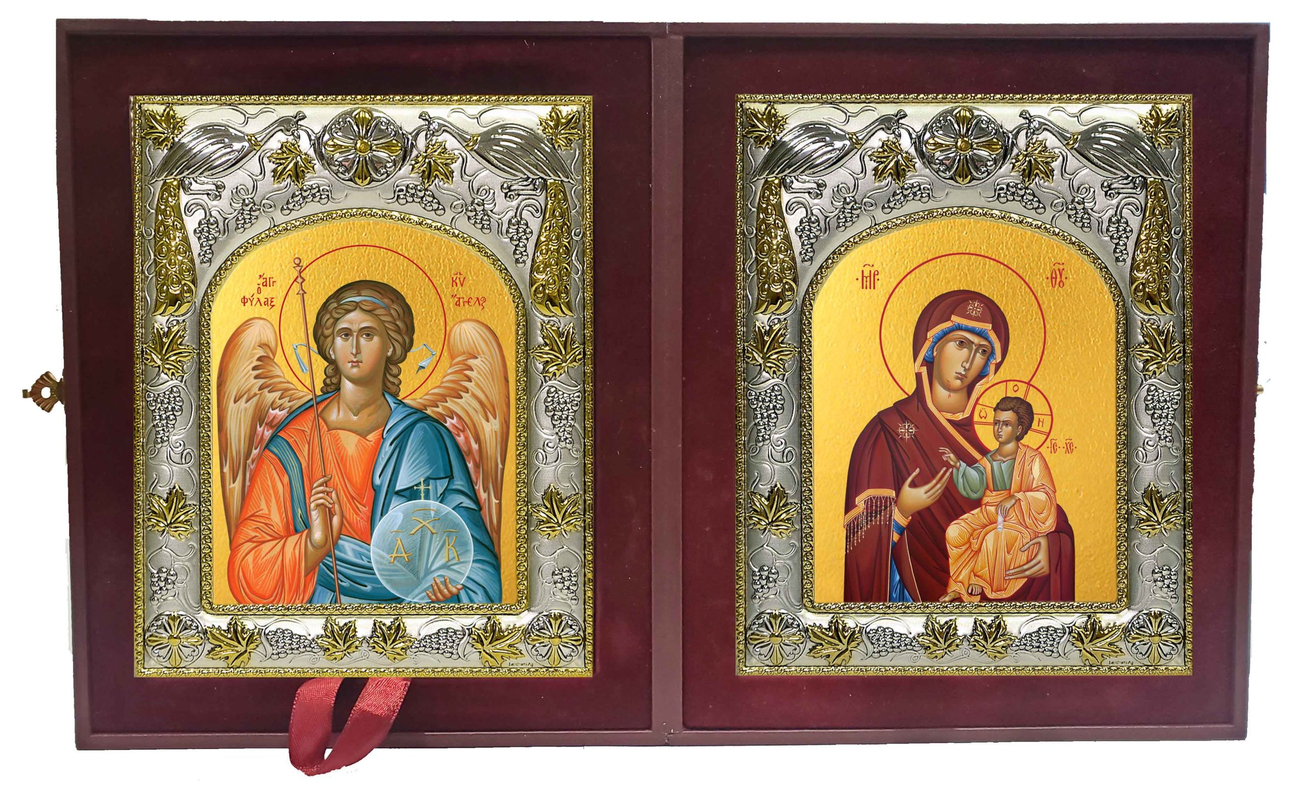 Складень Ангел Хранитель и Иверская икона Божией Матери