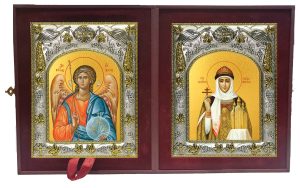 Складень Ангел Хранитель и Ольга равноапостольная великая княгиня