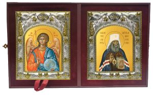 Складень Ангел Хранитель и Филарет(Дроздов), митрополит Московский и Коломенский, святитель