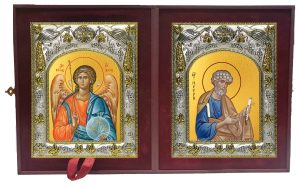 Складень Ангел Хранитель и Пётр апостол