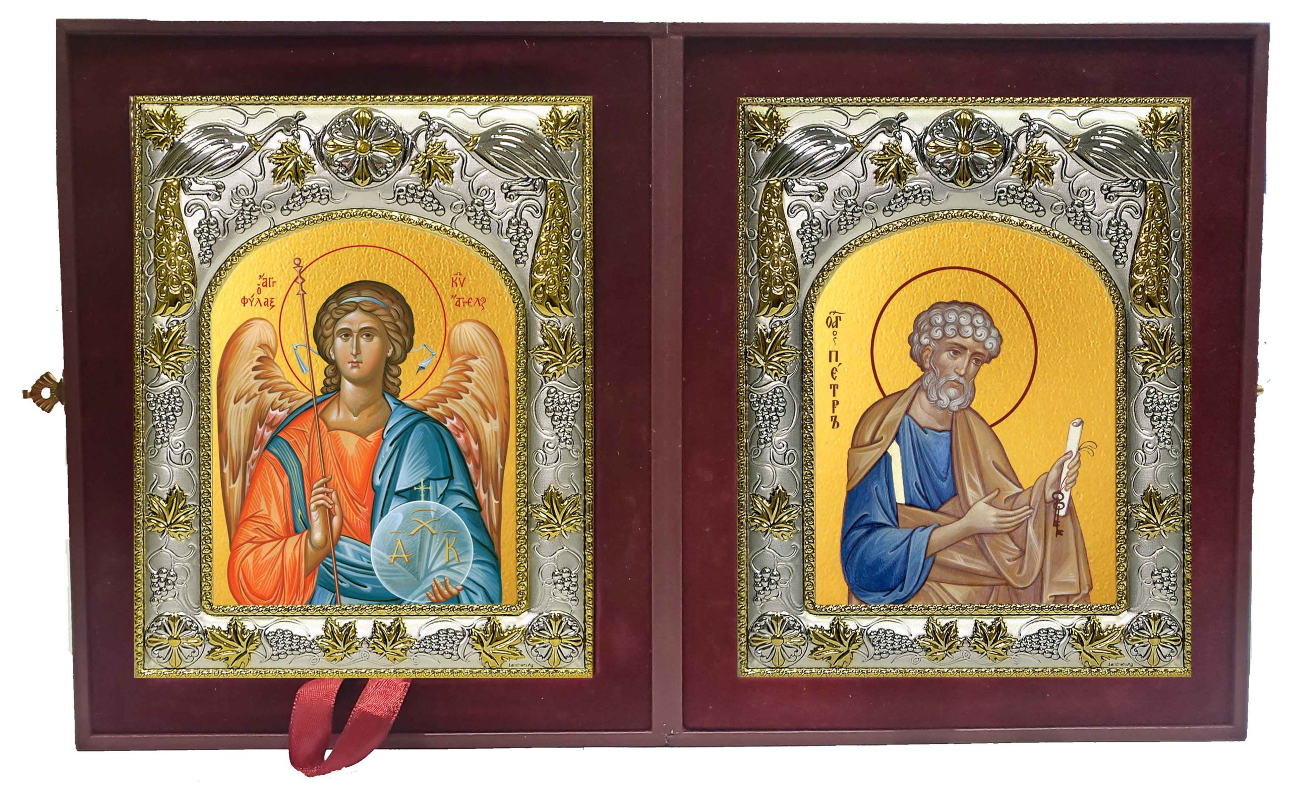 Складень Ангел Хранитель и Пётр апостол
