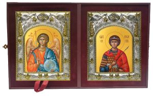 Складень Ангел Хранитель и Георгий Победоносец великомученик