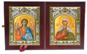Складень Ангел Хранитель и Неонилла Сирийская