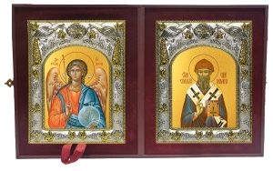 Складень Ангел Хранитель и Спиридон Тримифунтский святитель