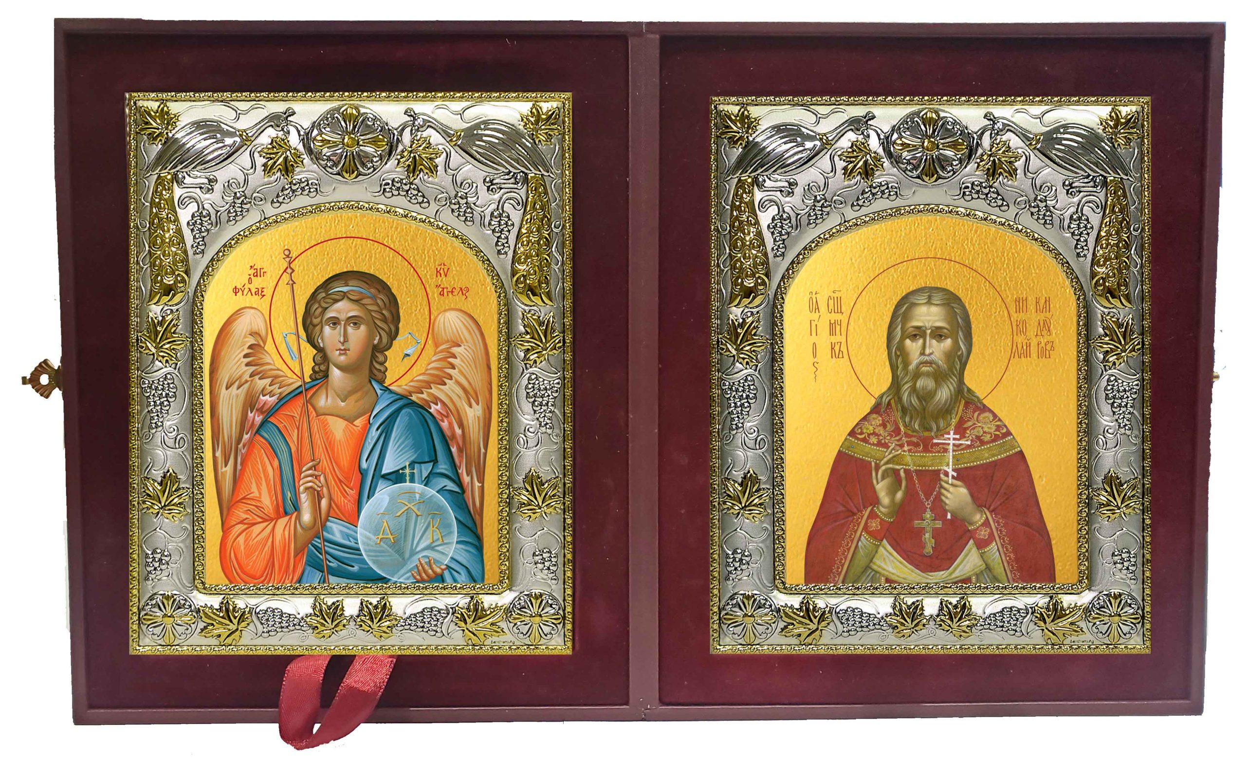 Складень Ангел Хранитель и Николай Кандауров, священномученик