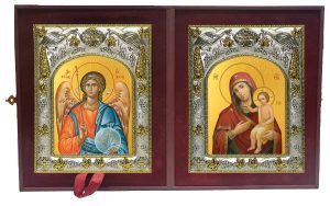 Складень Ангел Хранитель и Воспитание, икона Божией Матери