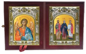 Складень Ангел Хранитель и Гурий, Самон и Авив мученики