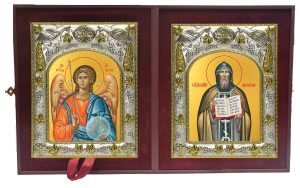 Складень Ангел Хранитель и Кирилл равноапостольный