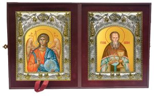 Складень Ангел Хранитель и Иоанн (Иван) Кронштадский праведный, чудотворец
