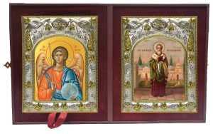 Складень Ангел Хранитель и Александр Иерусалимский