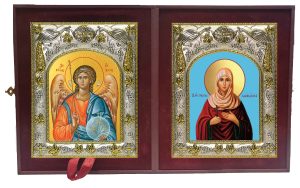 Складень Ангел Хранитель и Христина (Кристина) Лампсакийская