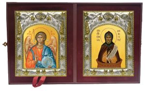 Складень Ангел Хранитель и Силуан Дивногорец