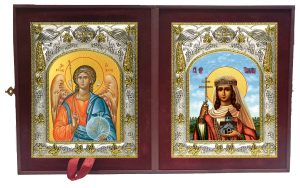 Складень Ангел Хранитель и Тамара благоверная царица
