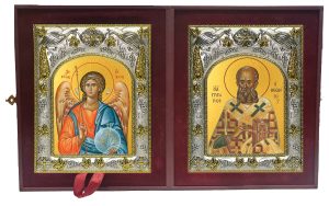 Складень Ангел Хранитель и Григорий Богослов святитель