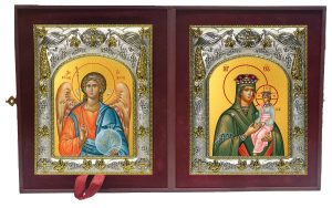 Складень Ангел Хранитель и Споручница грешных, икона Божией Матери