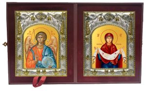 Складень Ангел Хранитель и Покров, икона Божией Матери