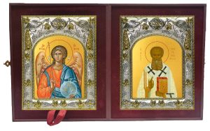 Складень Ангел Хранитель и Григорий Богослов святитель