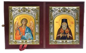 Складень Ангел Хранитель и Игнатий (Брянчанинов) святитель, епископ Ставропольский и Кавказский