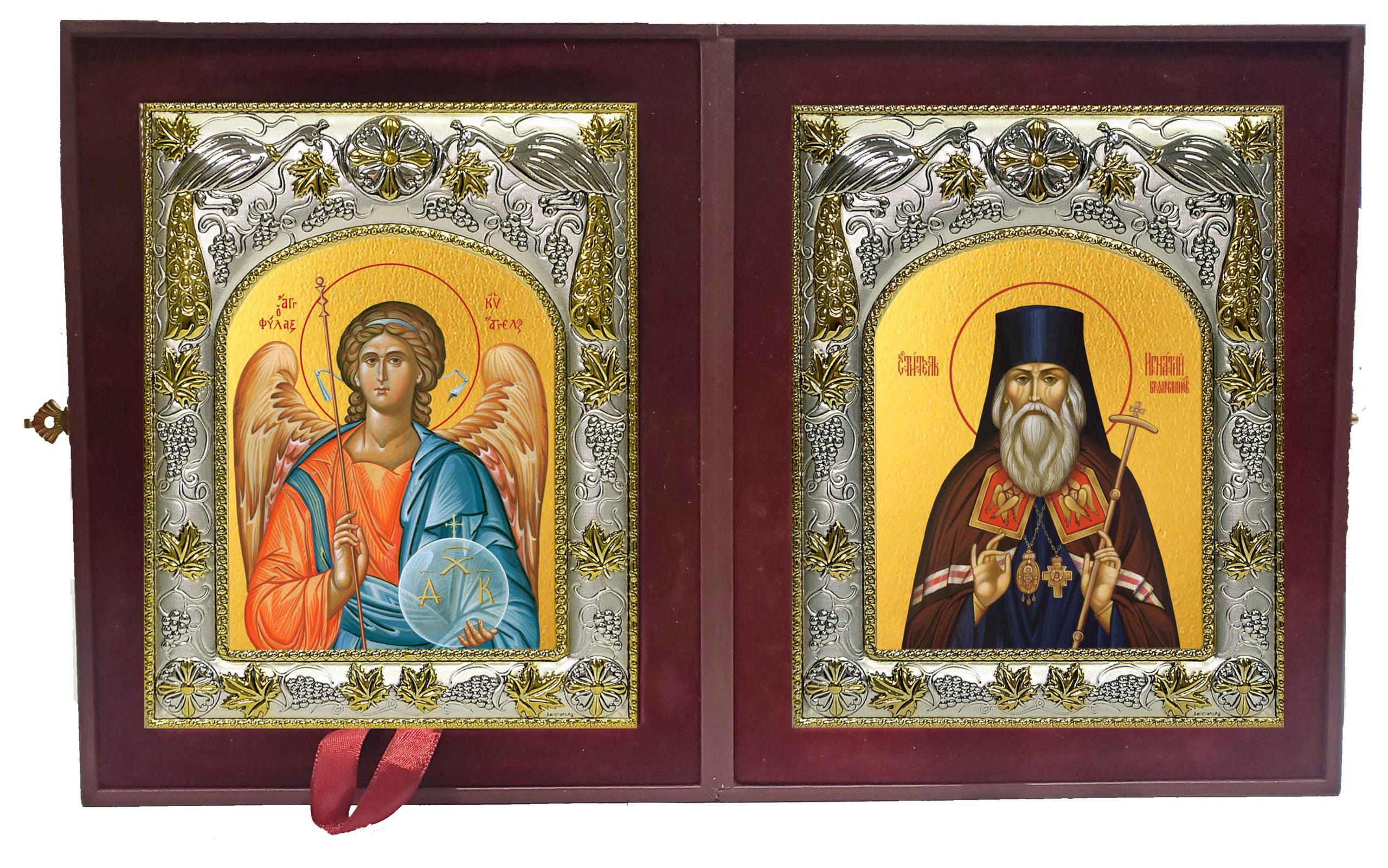 Складень Ангел Хранитель и Игнатий (Брянчанинов) святитель, епископ Ставропольский и Кавказский