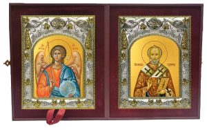 Складень Ангел Хранитель и Николай Чудотворец