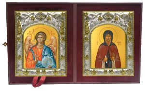 Складень Ангел Хранитель и Моисей Угрин (венгр) Печерский, преподобный