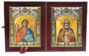 Складень Ангел Хранитель и Александр Свирский преподобный