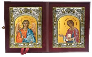 Складень Ангел Хранитель и Пантелеймон великомученик и целитель