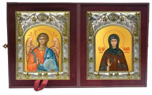 Складень Ангел Хранитель и Елизавета, Елисавета чудотворица, игумения Константинопольская преподобная