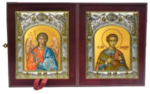 Складень Ангел Хранитель и Димитрий (Дмитрий) Солунский великомученик
