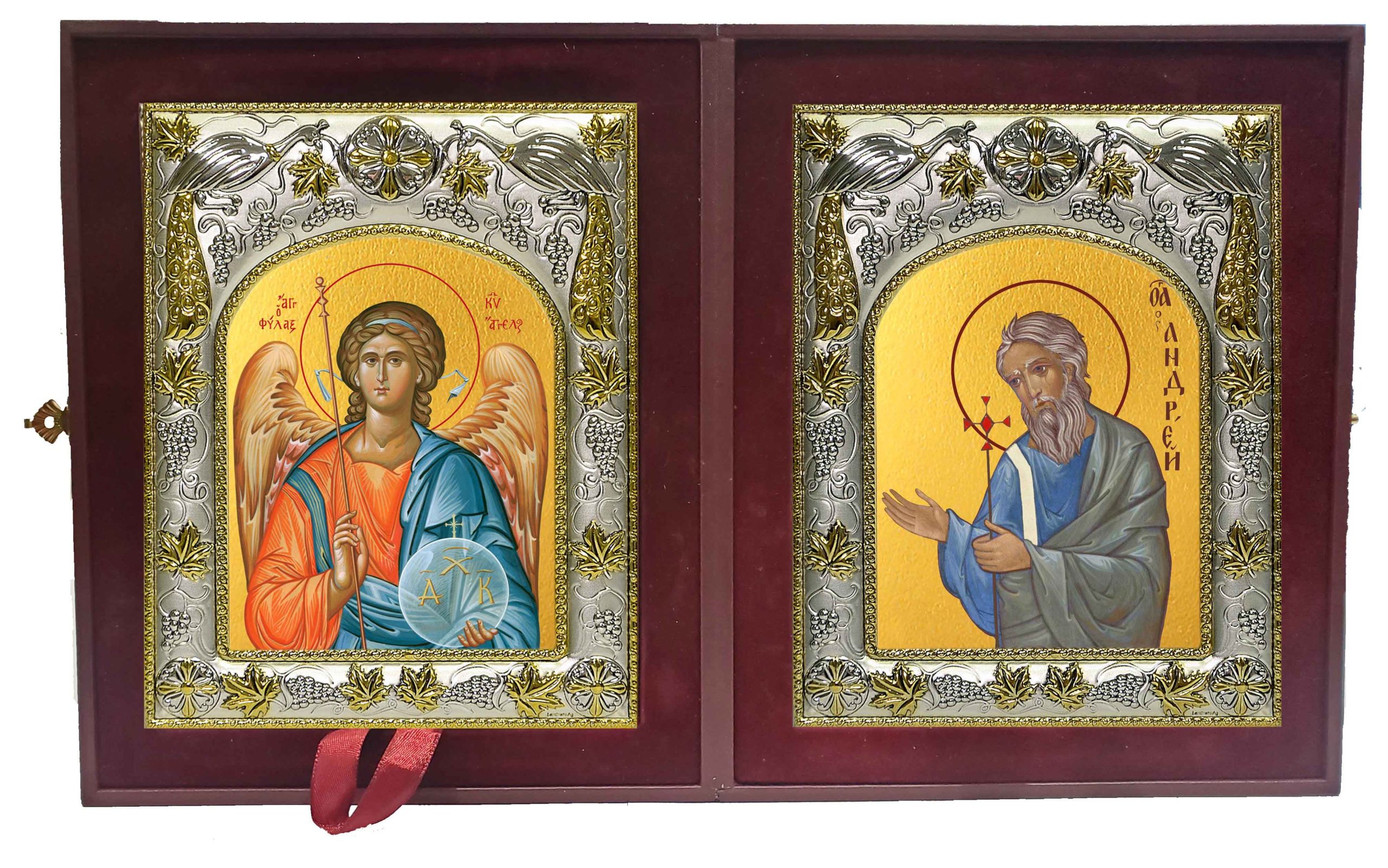 Складень Ангел Хранитель и Андрей Первозванный, апостол