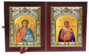 Складень Ангел Хранитель и Аз есмь с вами, и никтоже на вы, икона Божией Матери